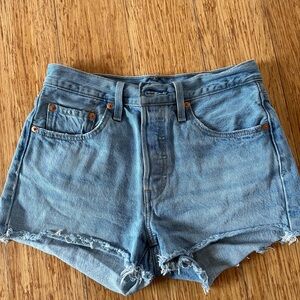 Levi’s 501 Denim Shorts with Button Fly and cutoffs